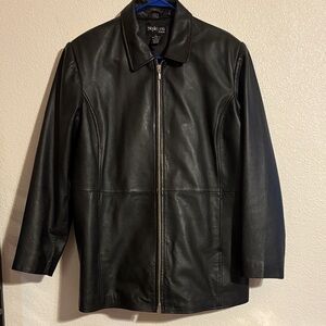 STYLUS Classic Black Leather Jacket